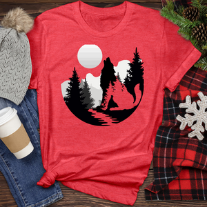 Wild Wolf Illustration Heathered Tee