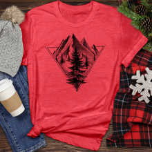 Load image into Gallery viewer, Sketch of a Mountain Tree in a Triangle Heathered Tee