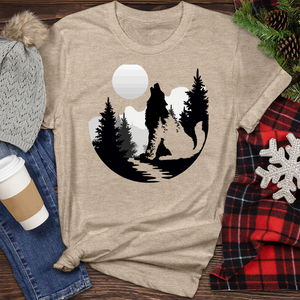 Wild Wolf Illustration Heathered Tee