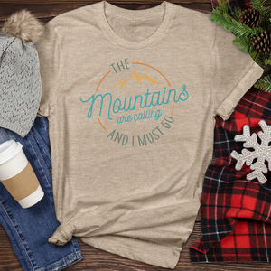 The Mountains Are Calling Heathered Tee