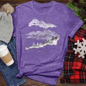 Landscape With Forest Trees Heathered Tee