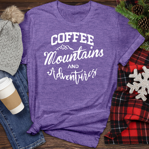 Coffee Mountains and Adventures Heathered Tee