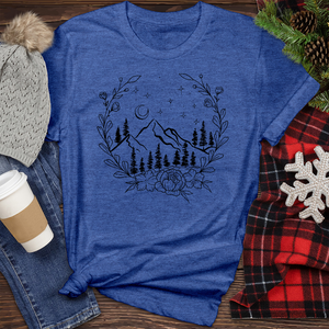 Mountains and Leaves Heathered Tee