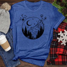 Load image into Gallery viewer, Mountain Tree Flower Circle Heathered Tee