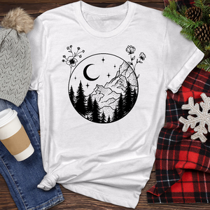 Mountain Tree Flower Circle Heathered Tee