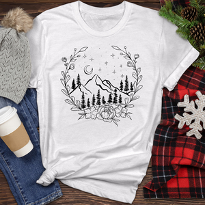 Mountains and Leaves Heathered Tee