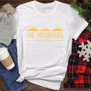 Mountains Are Calling Gold 01 Heathered Tee