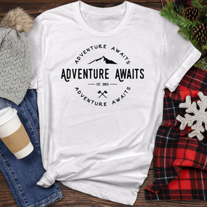Adventure Awaits Heather Tee