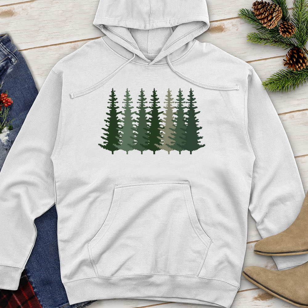 Evergreen Forest Tree Midweight Hoodie
